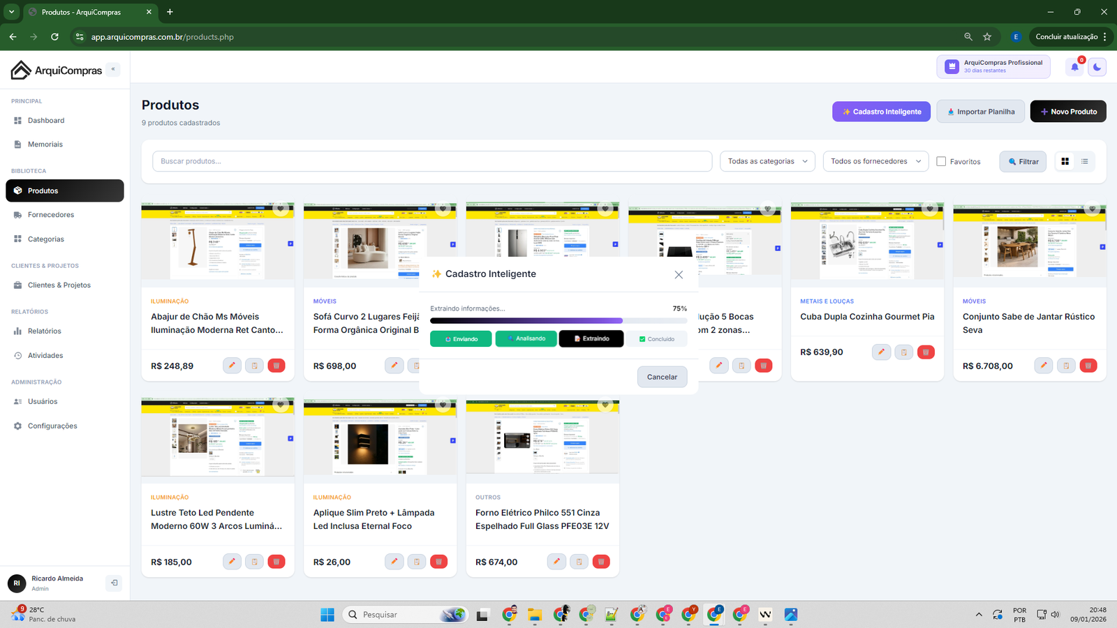 Cadastro Inteligente de Produtos com IA
